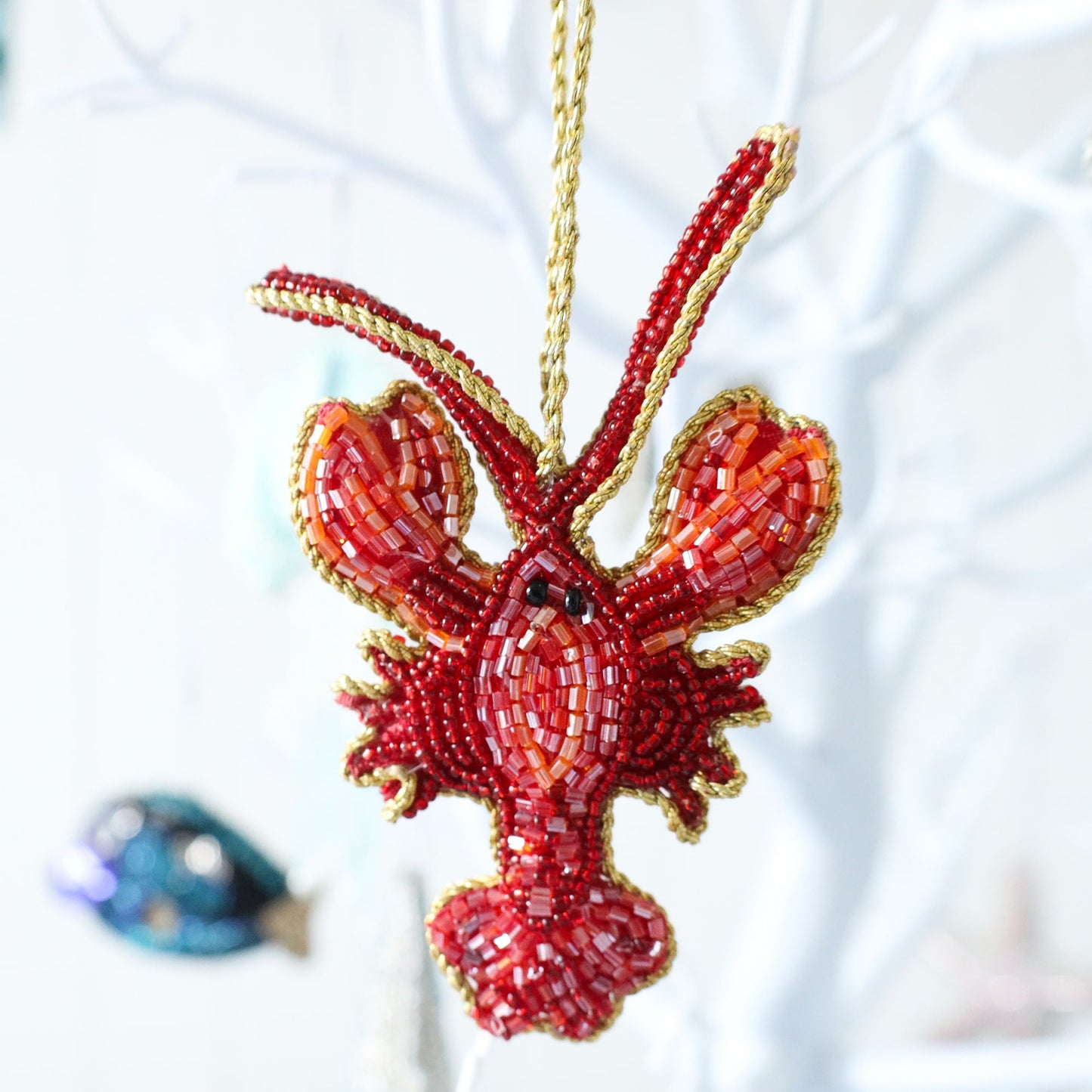 Beaded Red Lobster Hanging Decoration