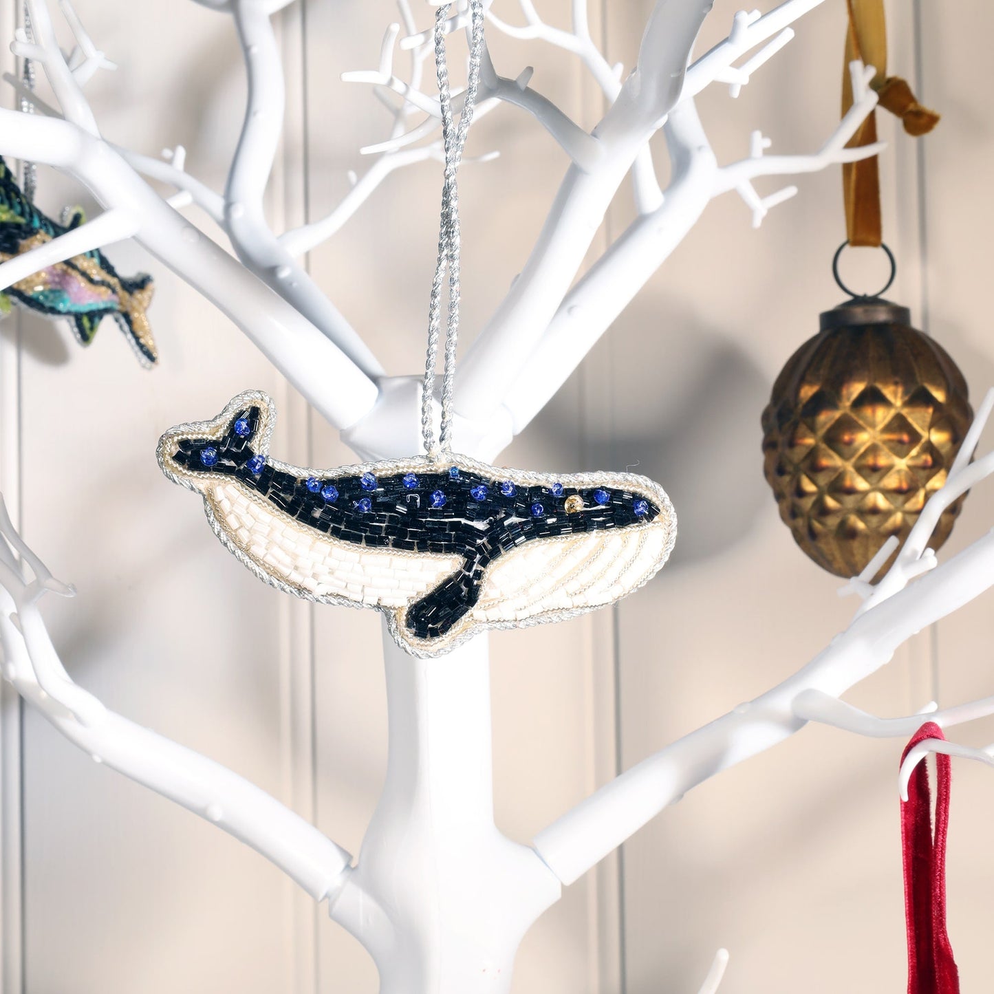 Beaded Whale Hanging Decoration