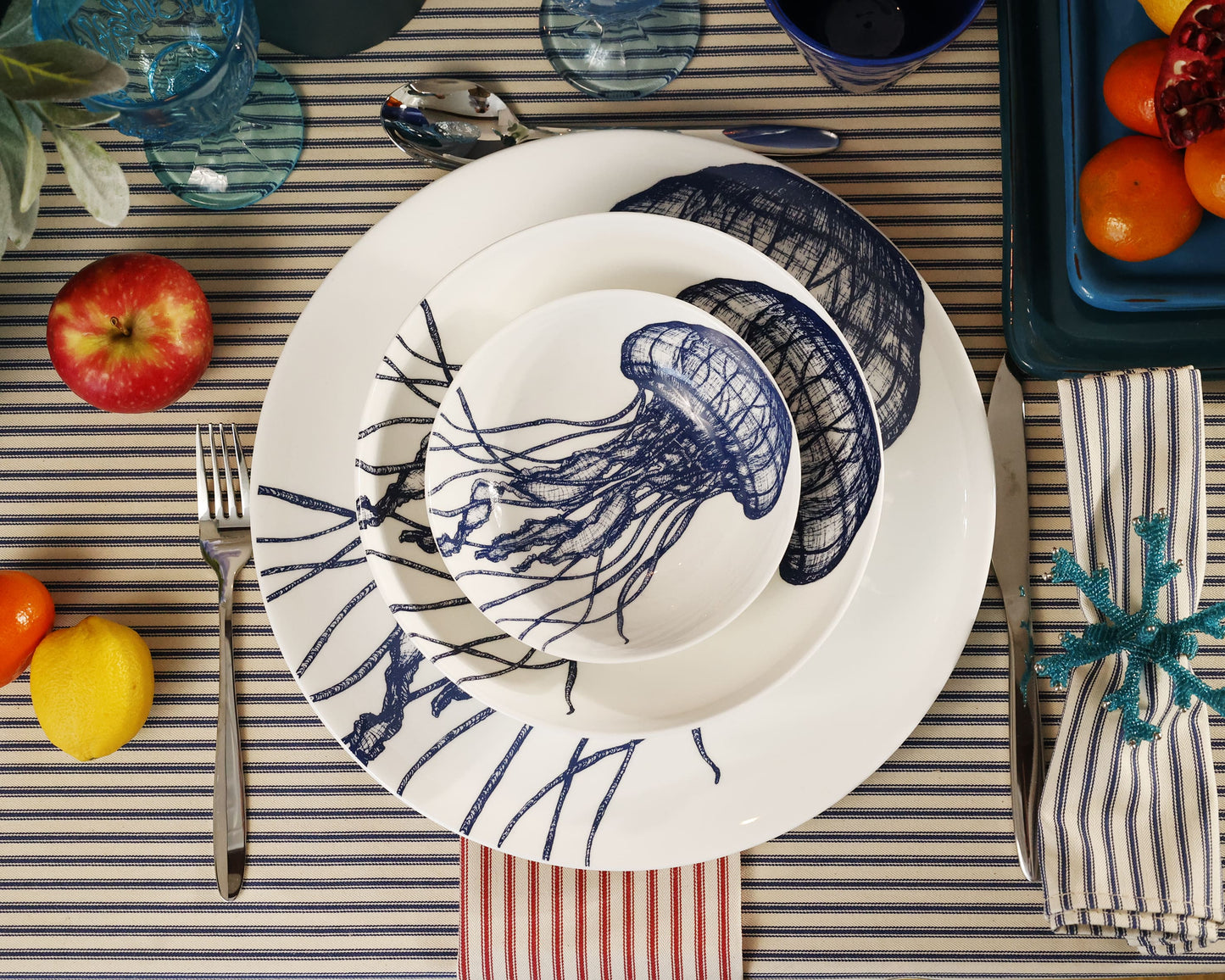 Bone China Jellyfish Pasta Bowl