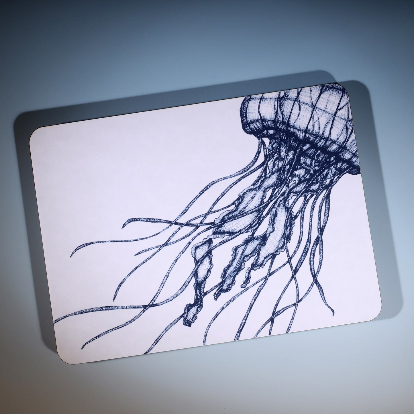 Blue And White Jellyfish Design Placemat