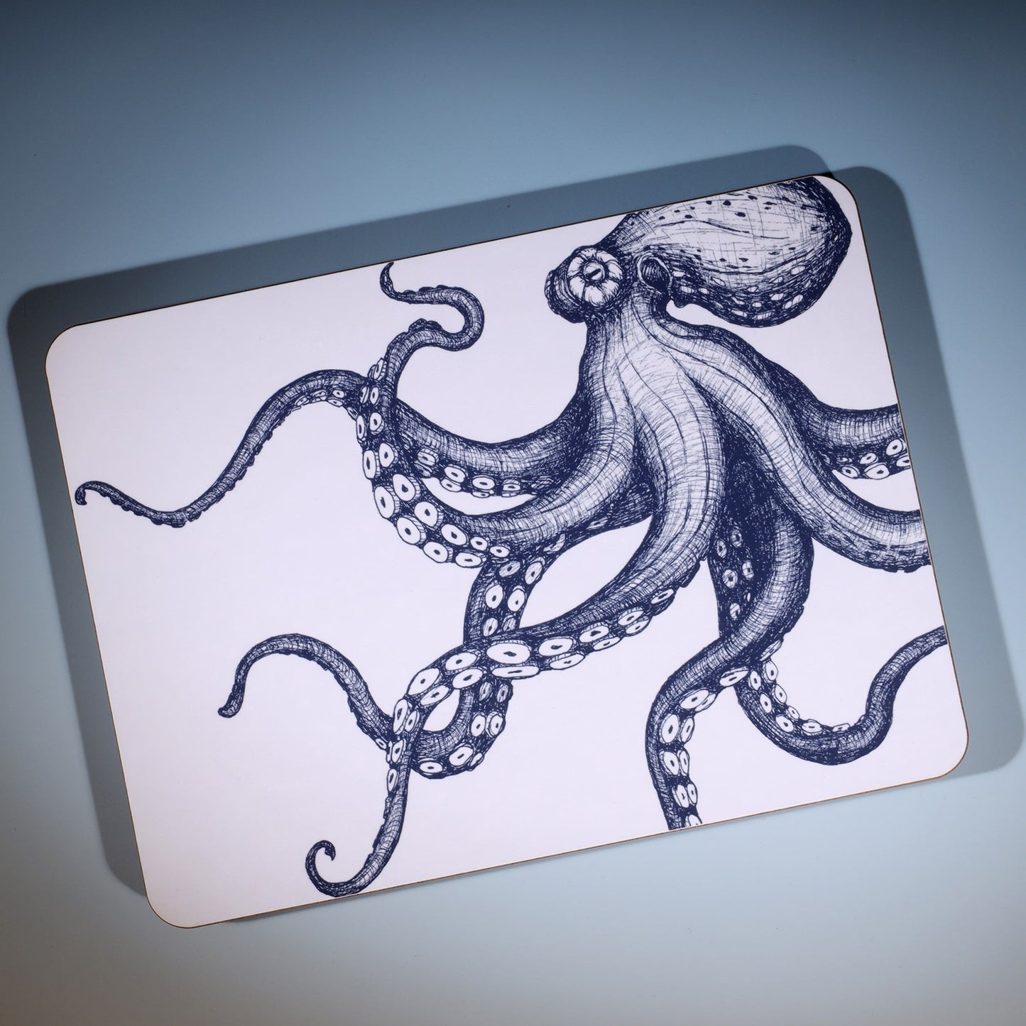 Blue And White Octopus Design Placemat