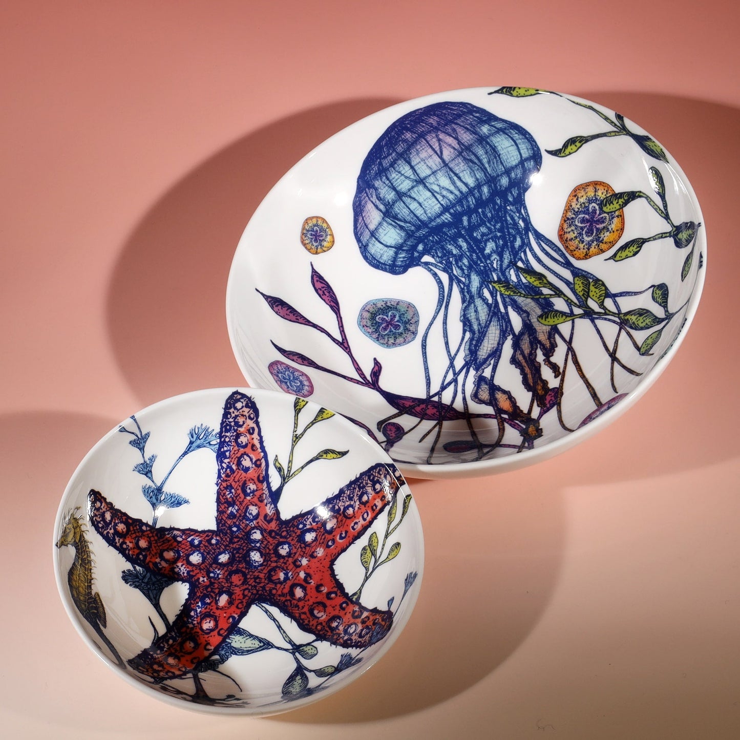 Bone China Reef Pasta Bowl Jellyfish