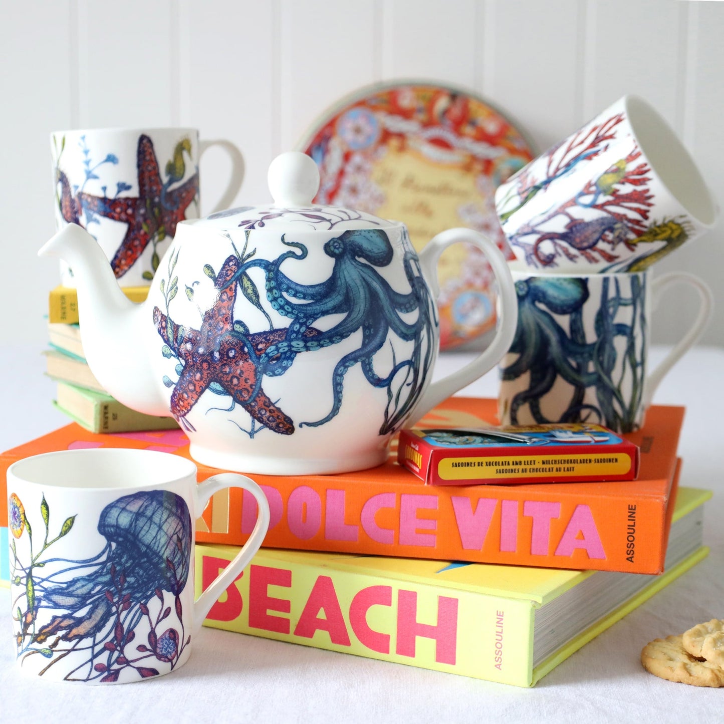 Bone China Reef Mugs Set Of Four