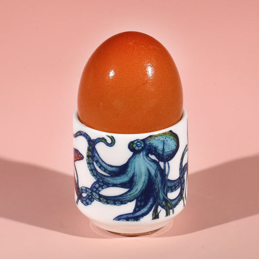 Bone China Reef Octopus Egg Cup