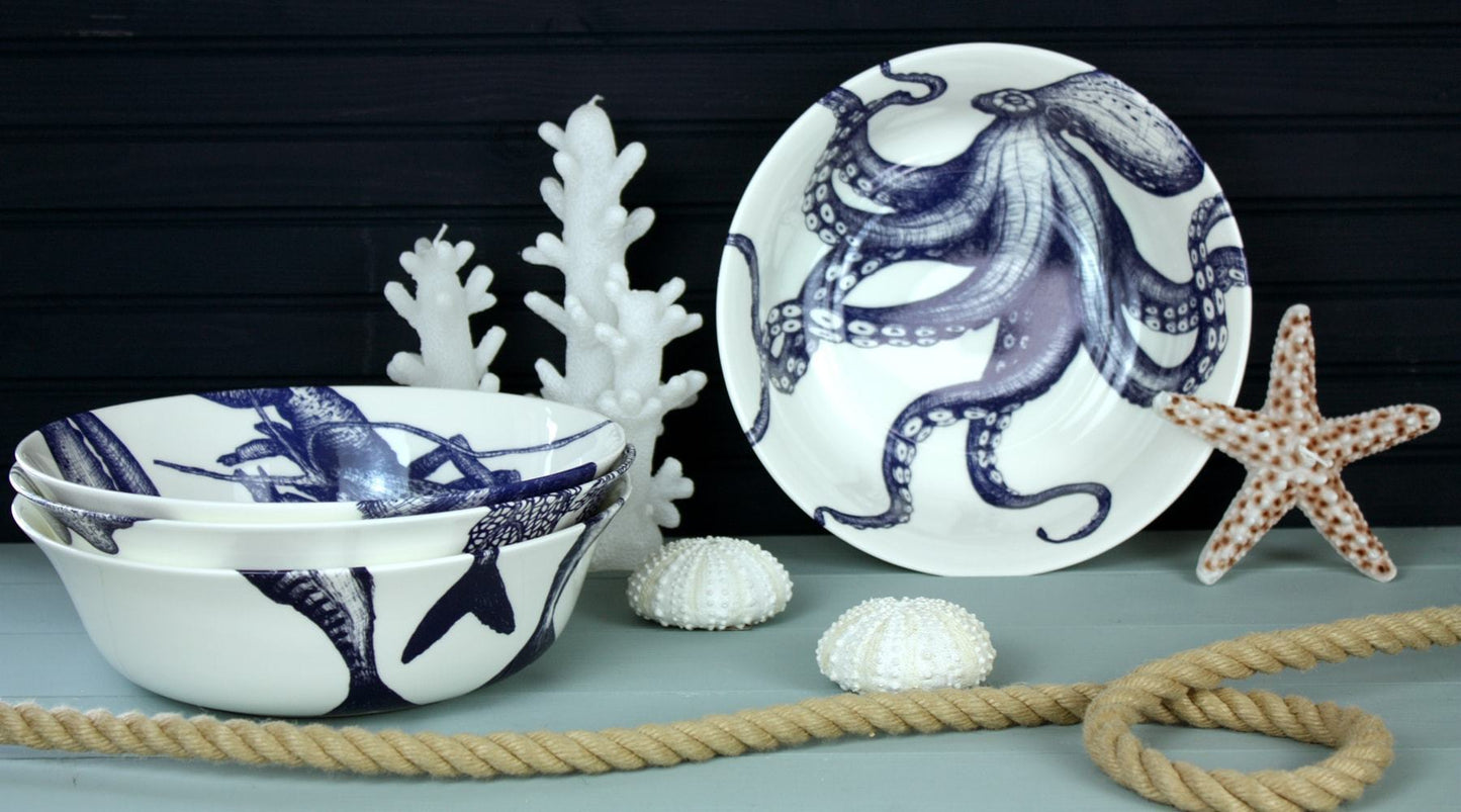 Bone China Octopus Serving Bowl