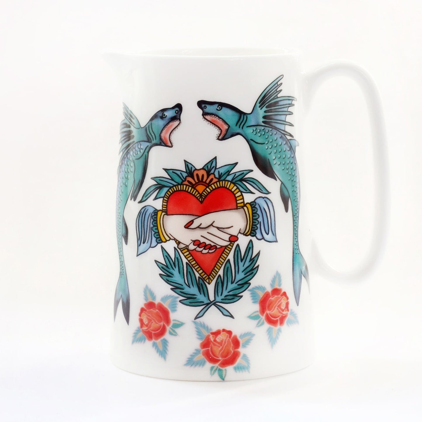 Bone China Medium Swallows & Shark Jug