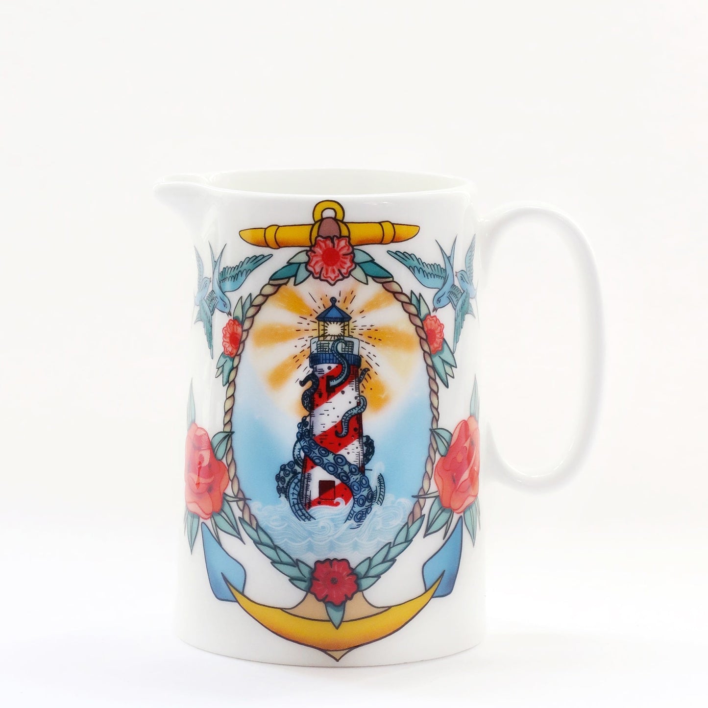 Bone China Small Ship & Kraken Jug