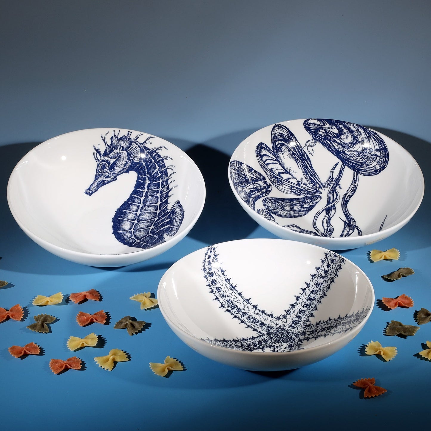 Bone China Seahorse Pasta Bowl