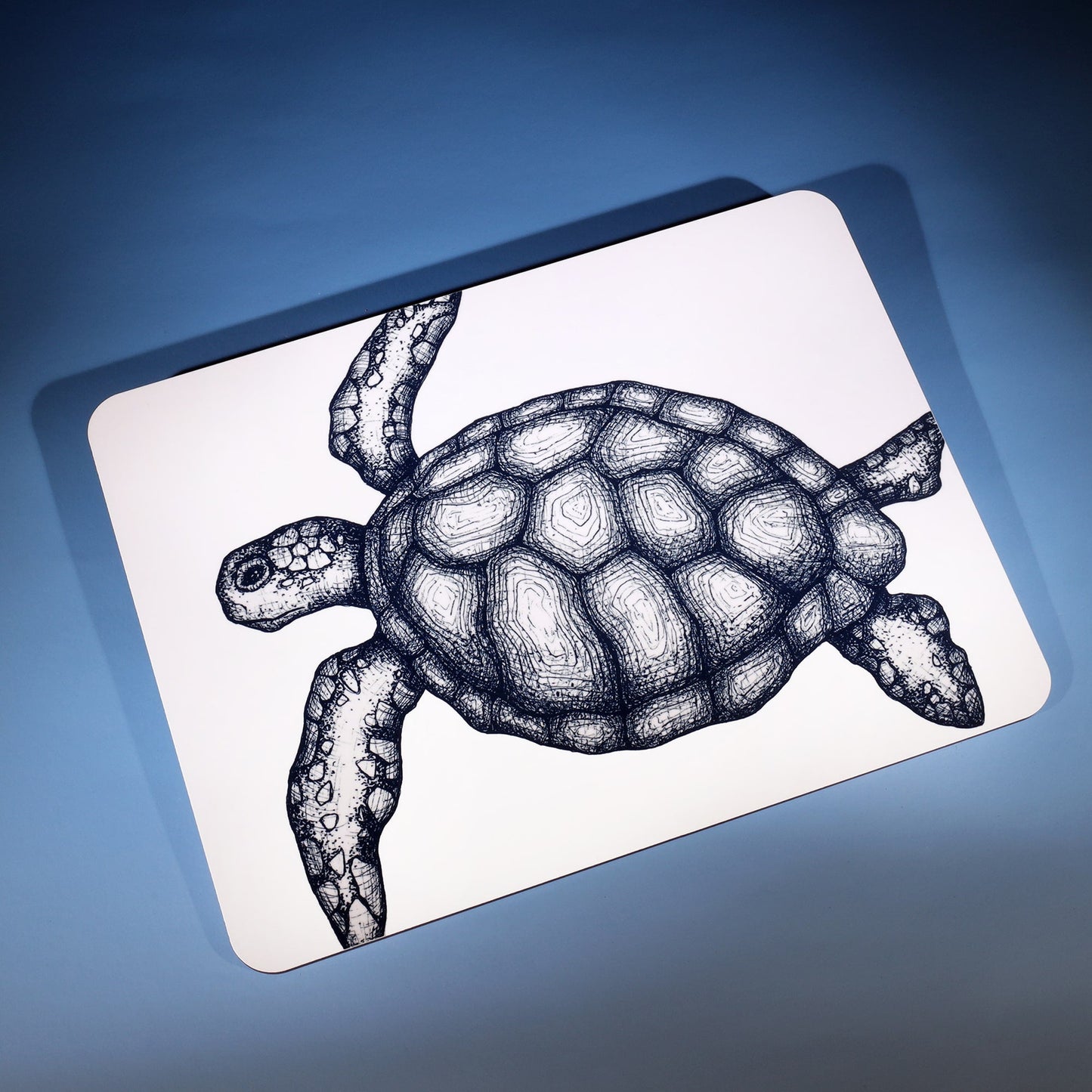 Blue and White Turtle Design Placemat